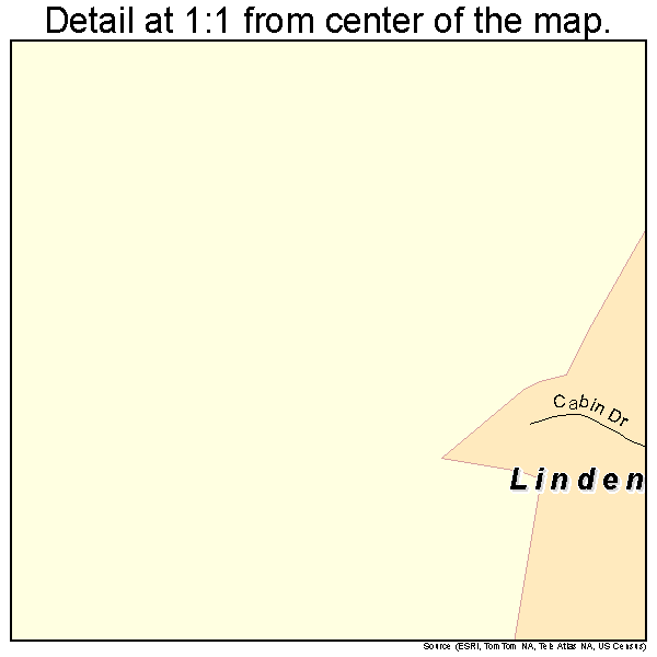 Linden, Tennessee road map detail