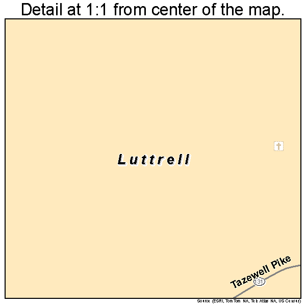 Luttrell, Tennessee road map detail