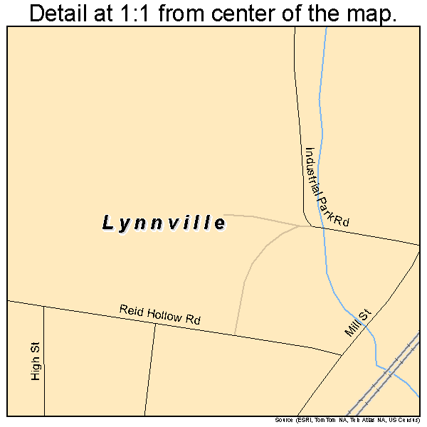 Lynnville, Tennessee road map detail