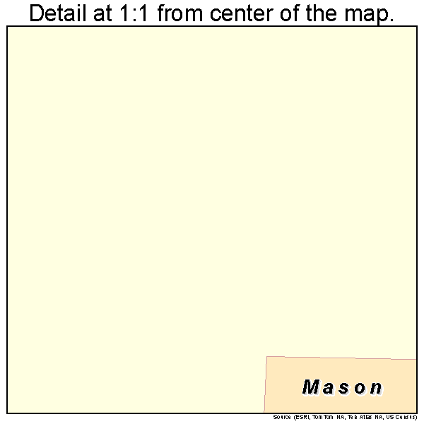 Mason, Tennessee road map detail