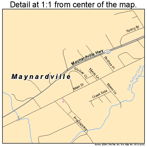 Maynardville, Tennessee road map detail