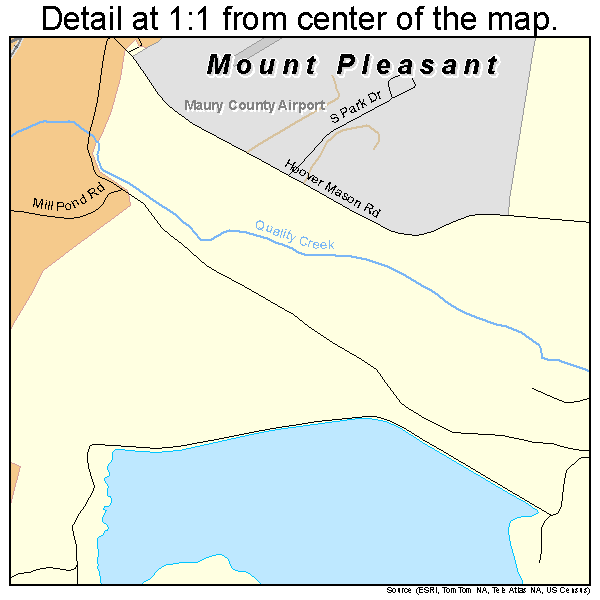 Mount Pleasant, Tennessee road map detail