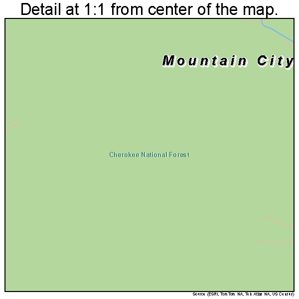 Mountain City, Tennessee road map detail