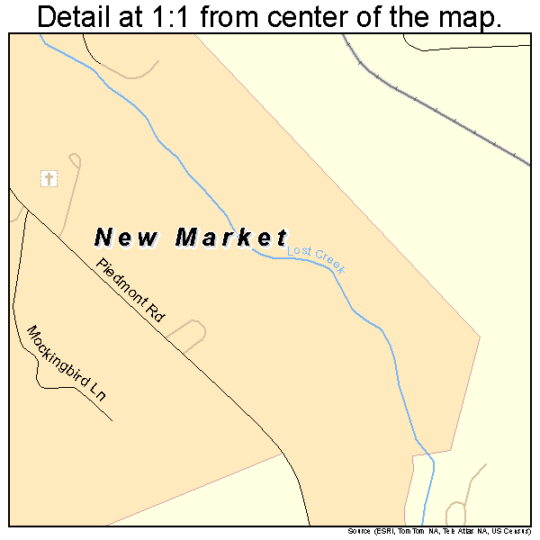 New Market, Tennessee road map detail