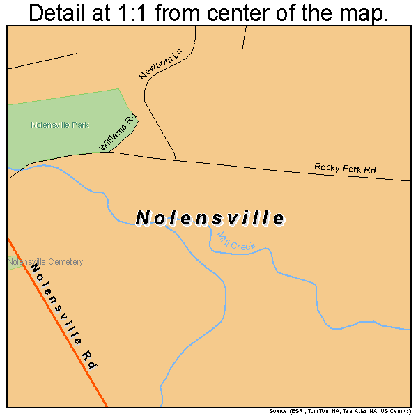 Nolensville, Tennessee road map detail
