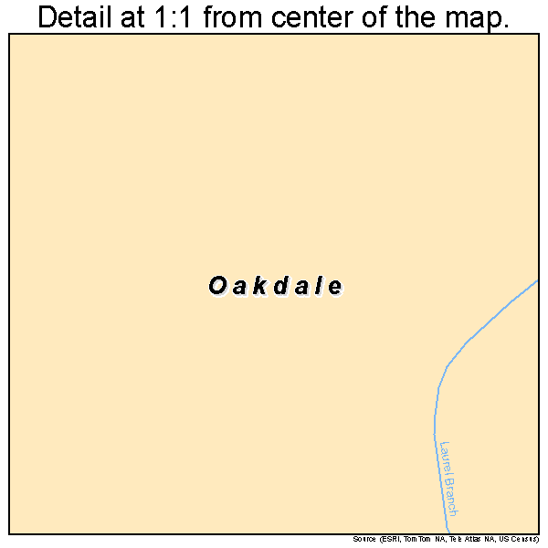 Oakdale, Tennessee road map detail