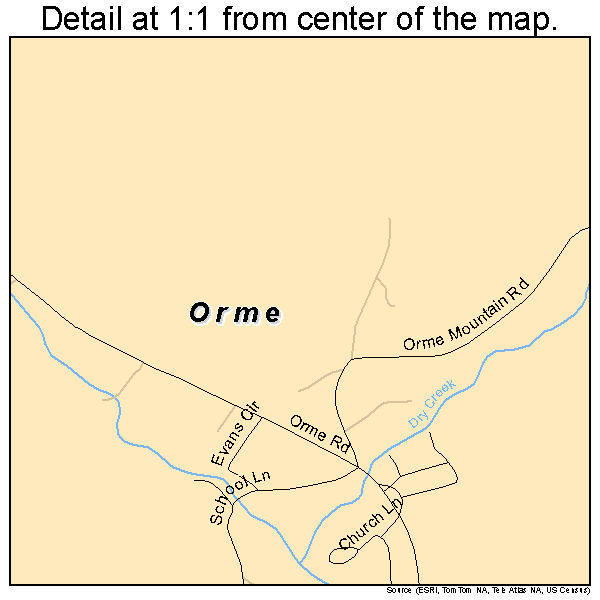 Orme, Tennessee road map detail