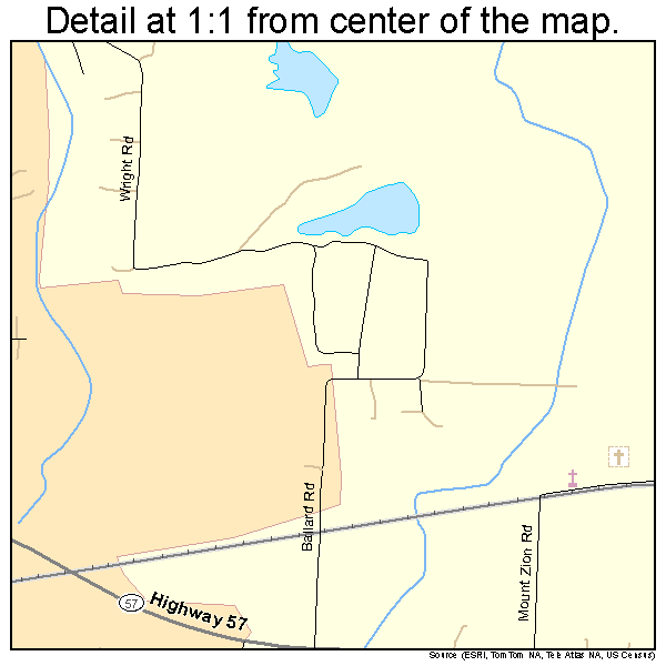 Piperton, Tennessee road map detail