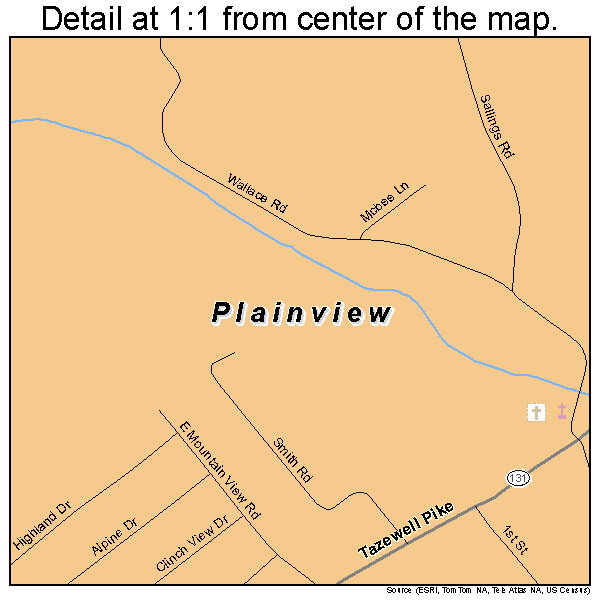 Plainview, Tennessee road map detail