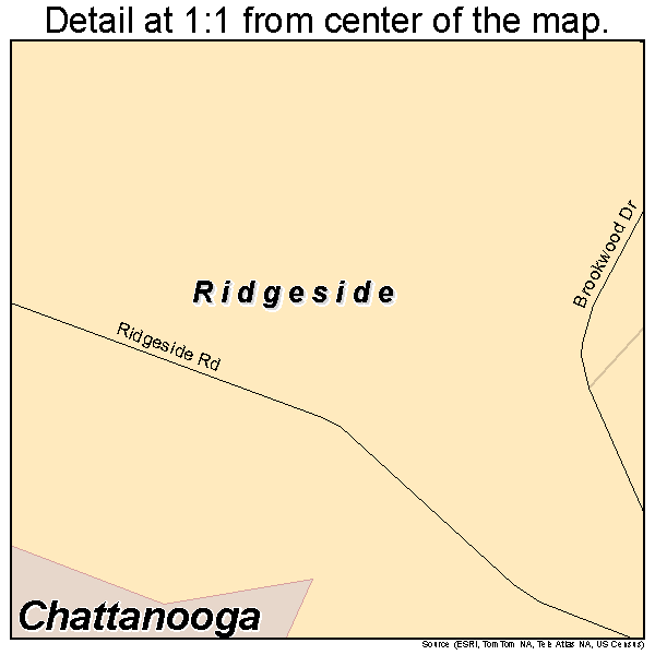 Ridgeside, Tennessee road map detail