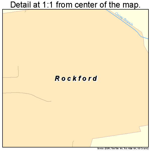 Rockford, Tennessee road map detail