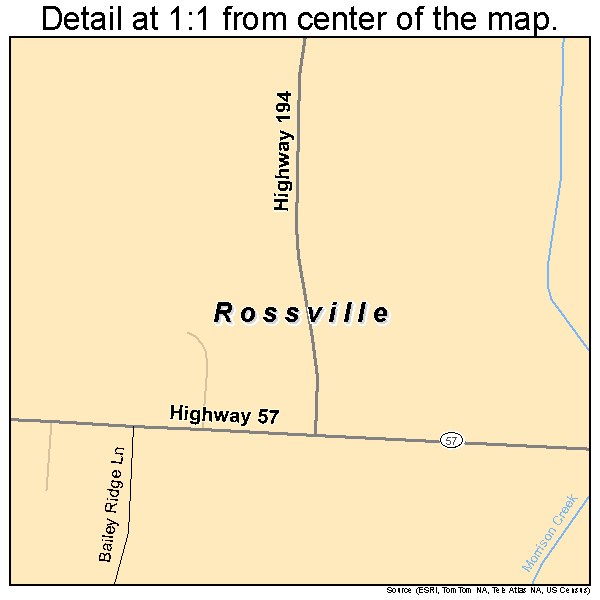 Rossville, Tennessee road map detail