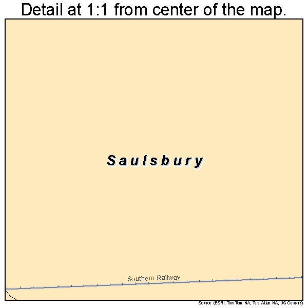 Saulsbury, Tennessee road map detail