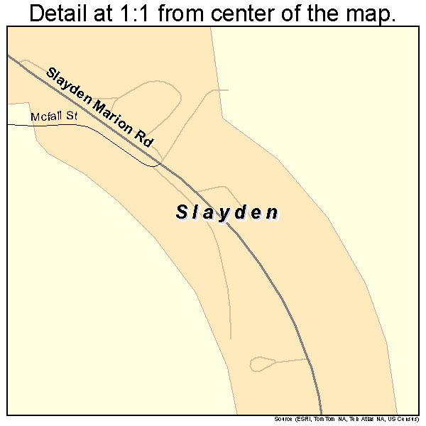 Slayden, Tennessee road map detail