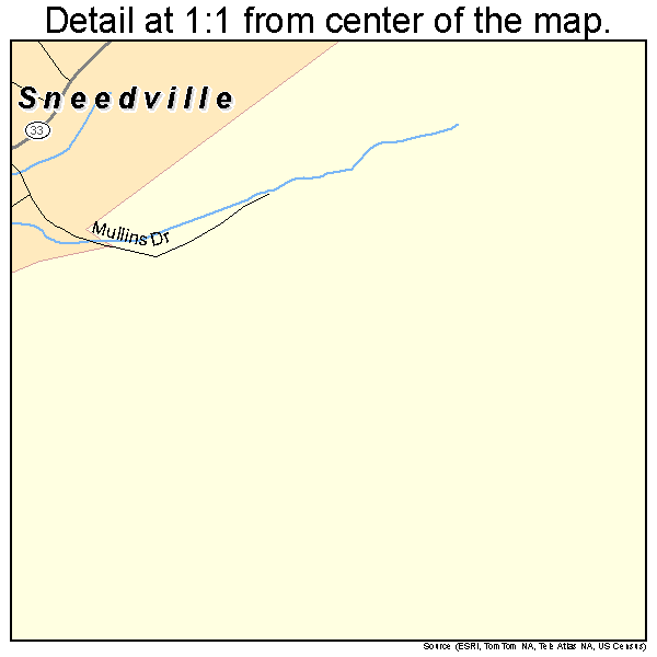 Sneedville, Tennessee road map detail