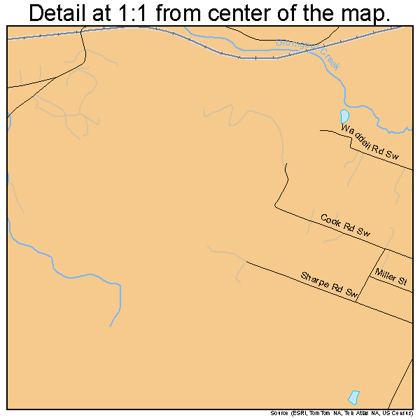 South Cleveland, Tennessee road map detail