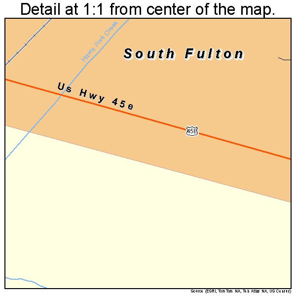 South Fulton, Tennessee road map detail