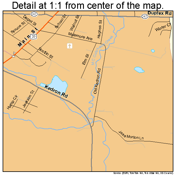 Spring Hill, Tennessee road map detail