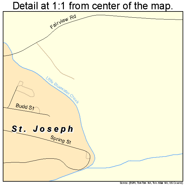 St. Joseph, Tennessee road map detail