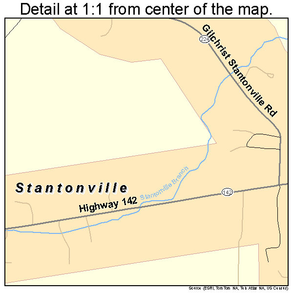 Stantonville, Tennessee road map detail