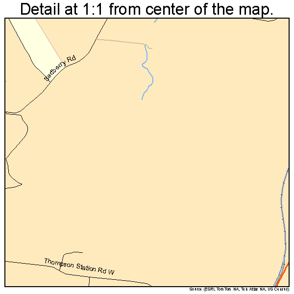 Thompson's Station, Tennessee road map detail