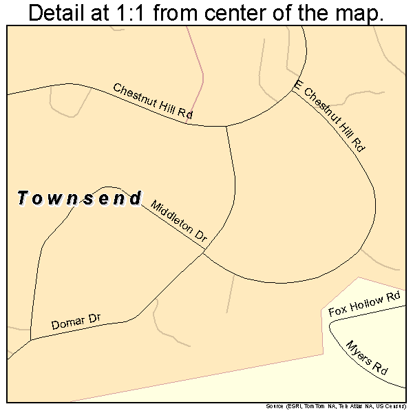 Townsend, Tennessee road map detail