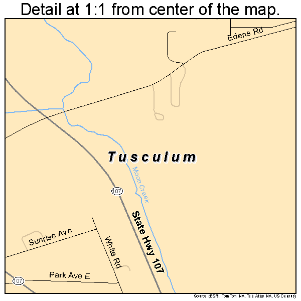 Tusculum, Tennessee road map detail