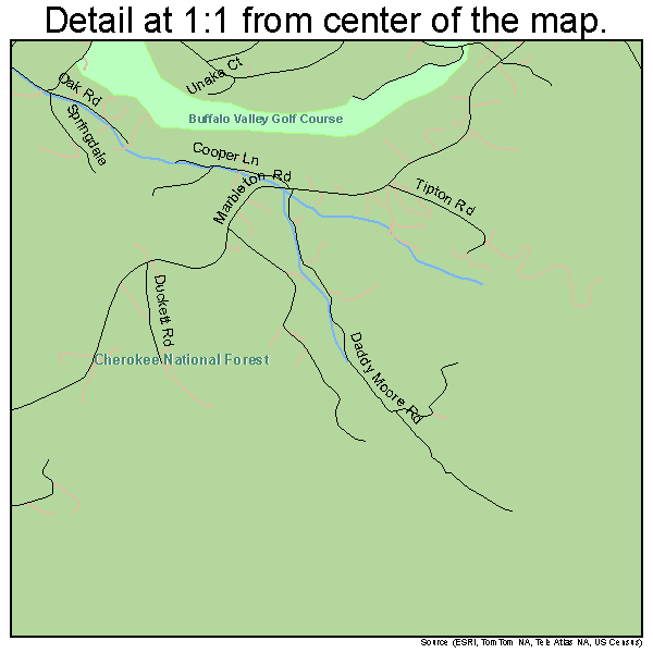 Unicoi, Tennessee road map detail