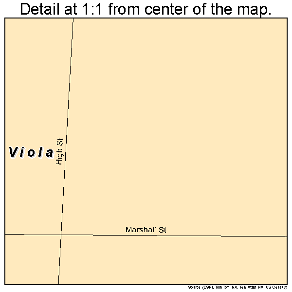 Viola, Tennessee road map detail