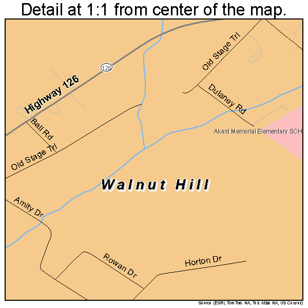 Walnut Hill, Tennessee road map detail