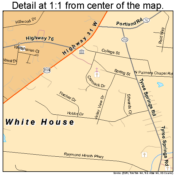 White House, Tennessee road map detail