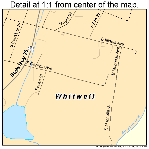 Whitwell, Tennessee road map detail