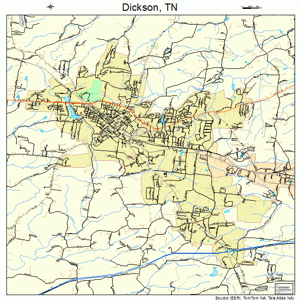 Dickson, TN street map