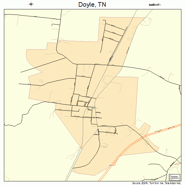 Doyle, TN street map