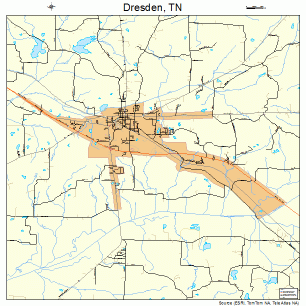 Dresden, TN street map