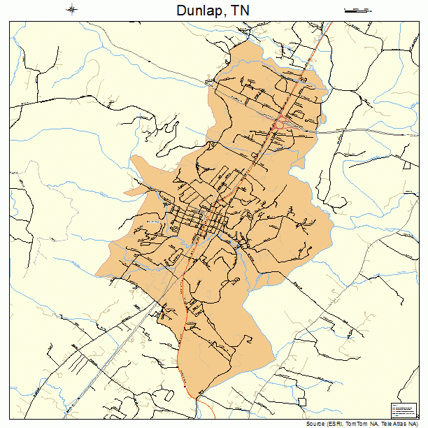 Dunlap, TN street map