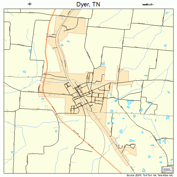 Dyer, TN street map