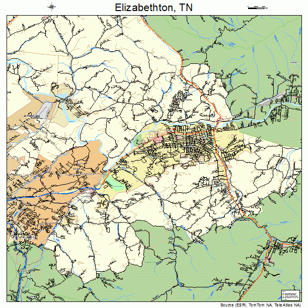 Elizabethton, TN street map