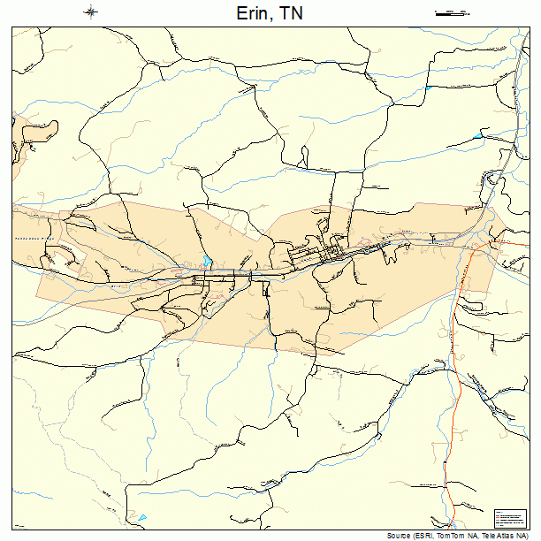 Erin, TN street map