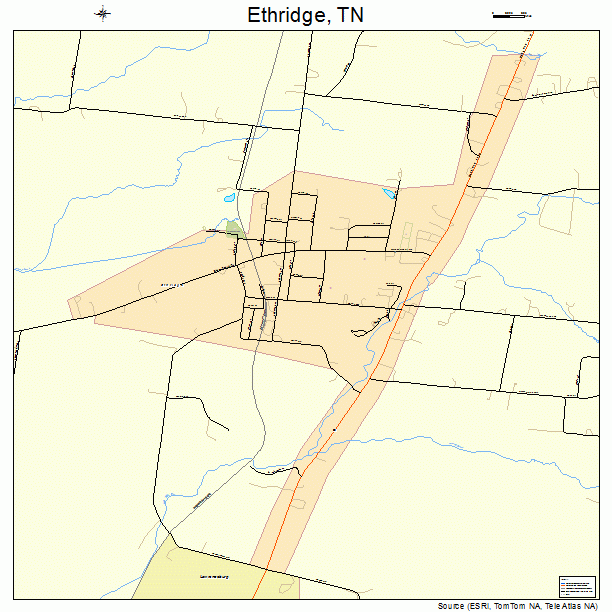 Ethridge, TN street map