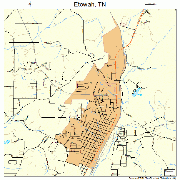 Etowah, TN street map