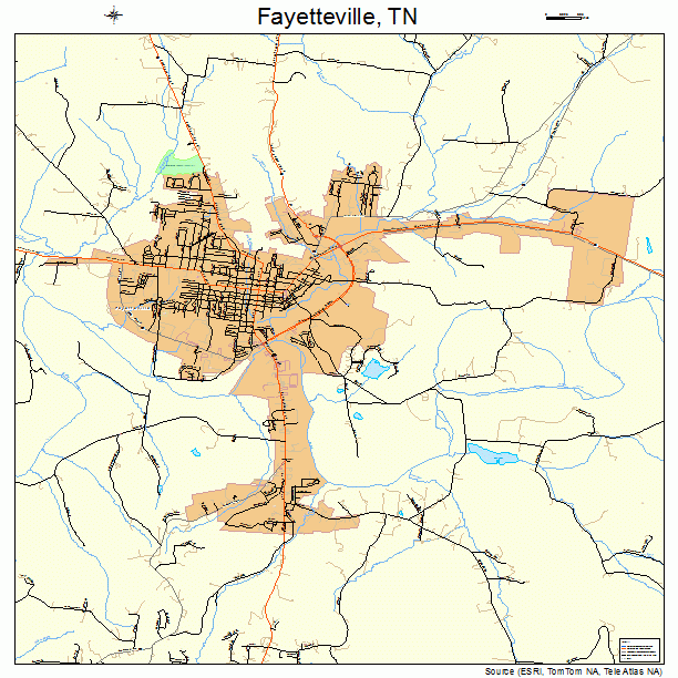 Fayetteville, TN street map