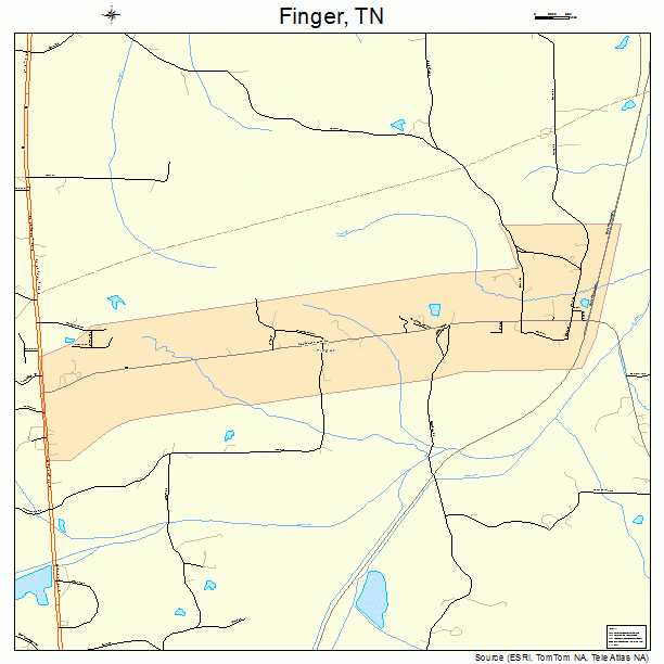 Finger, TN street map