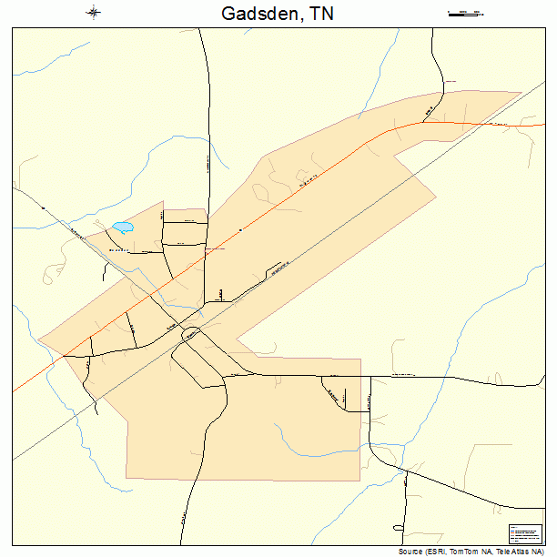 Gadsden, TN street map