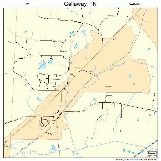 Gallaway, TN street map
