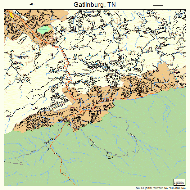 Gatlinburg, TN street map