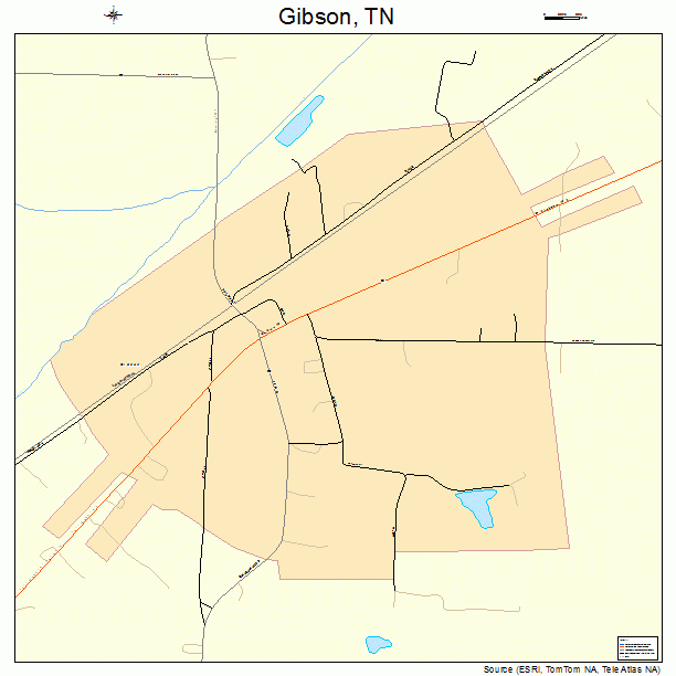 Gibson, TN street map