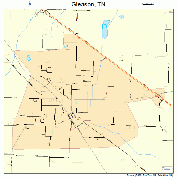 Gleason, TN street map