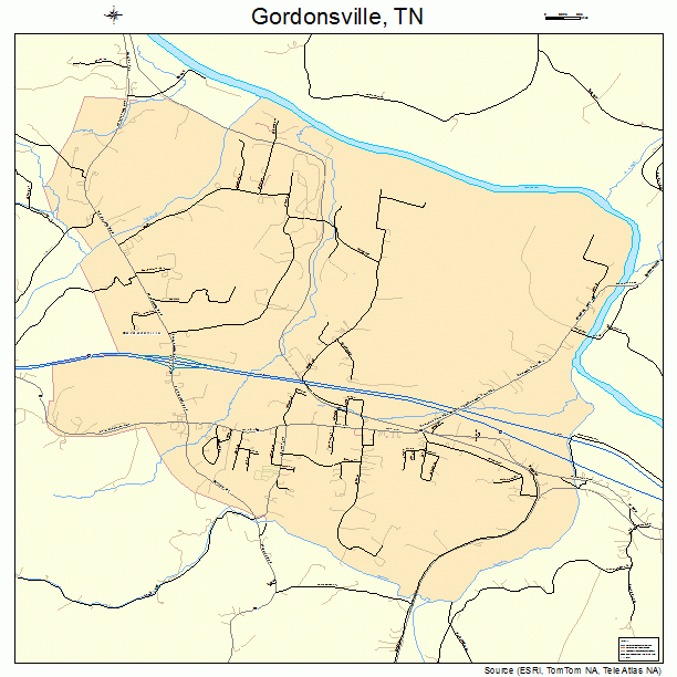 Gordonsville, TN street map