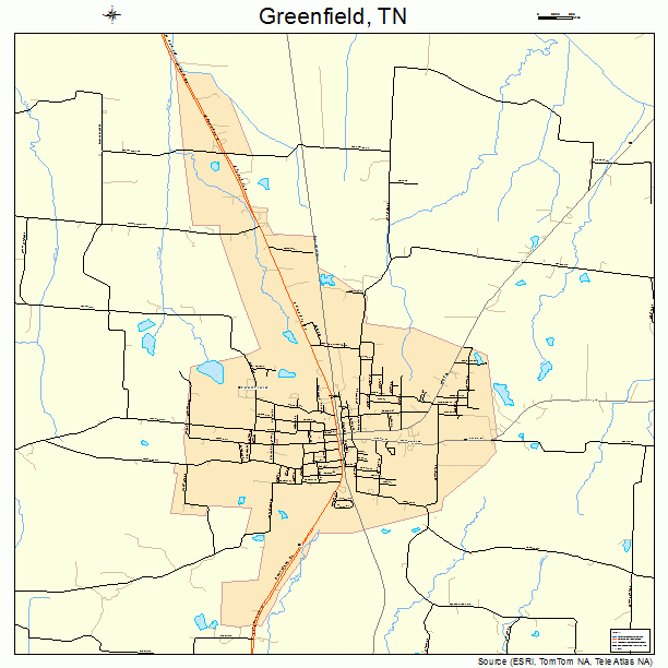 Greenfield, TN street map